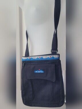 KAVU Black Crossbody Bag with Blue Trim